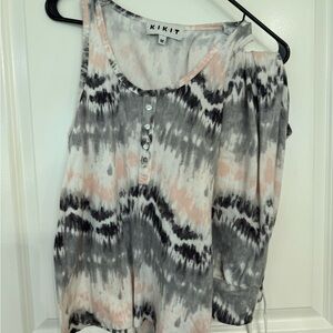 KIKIT Women's Tie-Dye Pajama Top - Black, Gray, Pink
